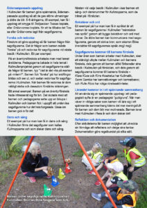 Informationstext om sagolandet Kulimulien och en bild där barn möter Kulimopparna och ekorren Ekke fungerar som tolk